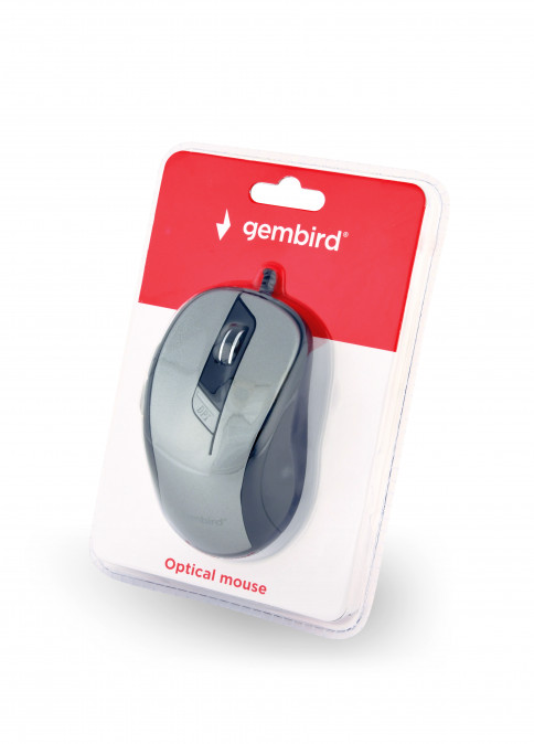 Gembird optical mouse MUS-6B-01-BG, 1600 DPI, USB, Black/spacegrey PC