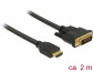 DeLock HDMI to DVI 24+1 cable bidirectional 2m Black thumbnail