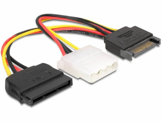 DeLock Cable Power SATA 15 pin male > Molex 4 pin female + SATA 15 pin female PC