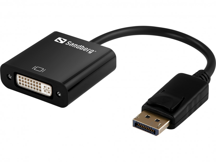 Sandberg Kábel Átalakító - DisplayPort - DVI (DisplayPort 1.1 apa - DVI-D 1.0 anya; fekete) PC