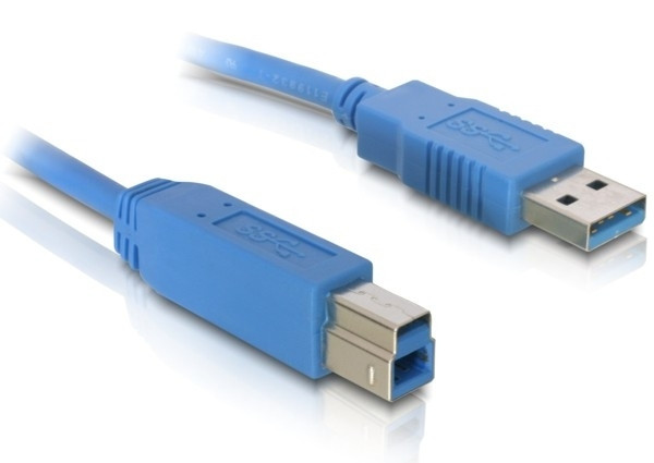 DeLock Cable USB 3.0 type-A male > USB 3.0 type-B male 1m Blue PC