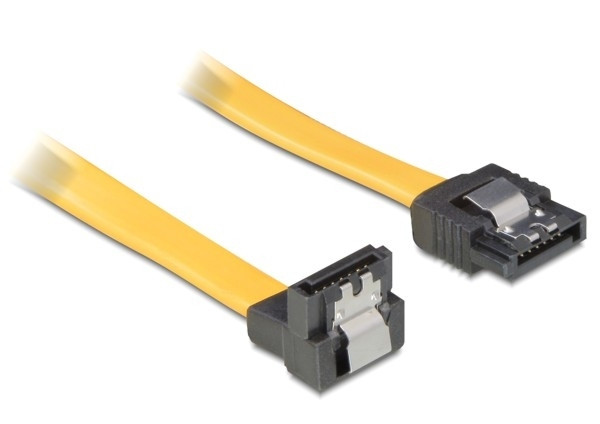 DeLock SATA 70cm down/straight metal yellow PC