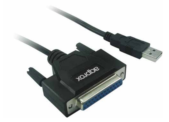 APPROX Kábel átalakító - USB2.0 to Párhuzamos (paraller) port adapter PC