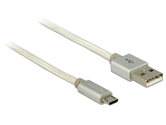 Delock 83916 USB-A apa - USB micro-B apa 1m - Fehér PC
