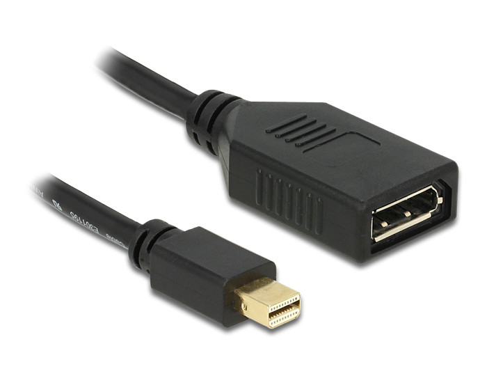 DeLock Adapter mini Displayport 1.2 male > Displayport female 4K Black PC