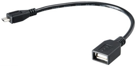 Akasa microUSB - USB Type-A OTG kábel 15cm Black PC