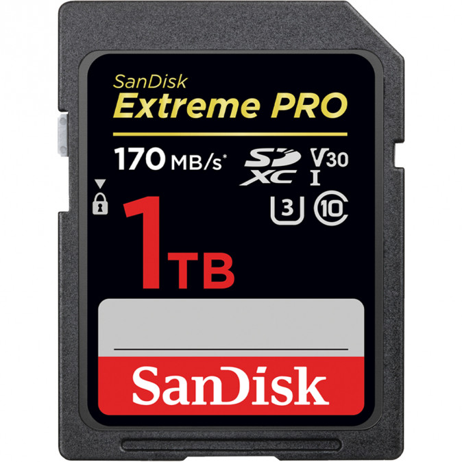 Sandisk SDXC Extreme Pro 1TB, 170MB/s, UHS-I, CLASS 10, V30, U3 PC