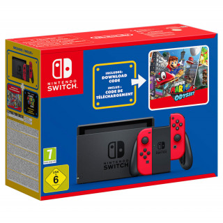 Nintendo Switch (Piros) + Super Mario Odyssey Bundle Nintendo Switch