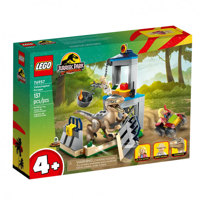 LEGO Jurassic World Velociraptor szökés (76957) Játék