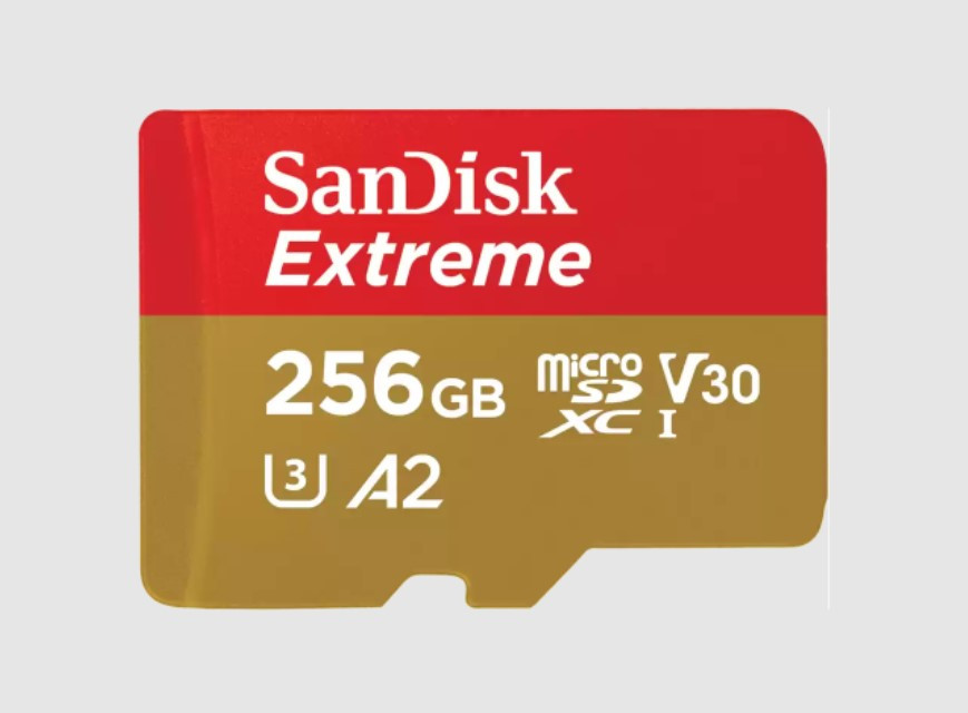 SANDISK MICROSD EXTREME KÁRTYA 256GB, 190/130 MB/s, A2 C10 V30 UHS-I U3 PC