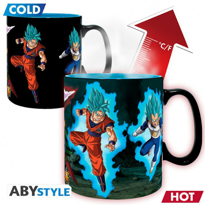 DRAGON BALL SUPER - Hőre változó bögre - 460 ml - Saiyans vs Black Ajándéktárgyak