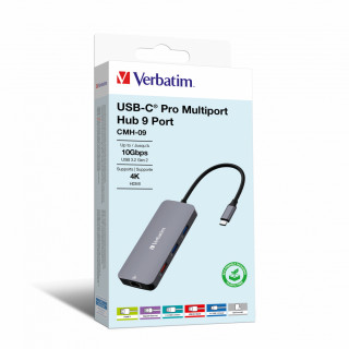 Verbatim USB-C Pro Multiport Hub CMH-09 - Ezüst (32152) PC