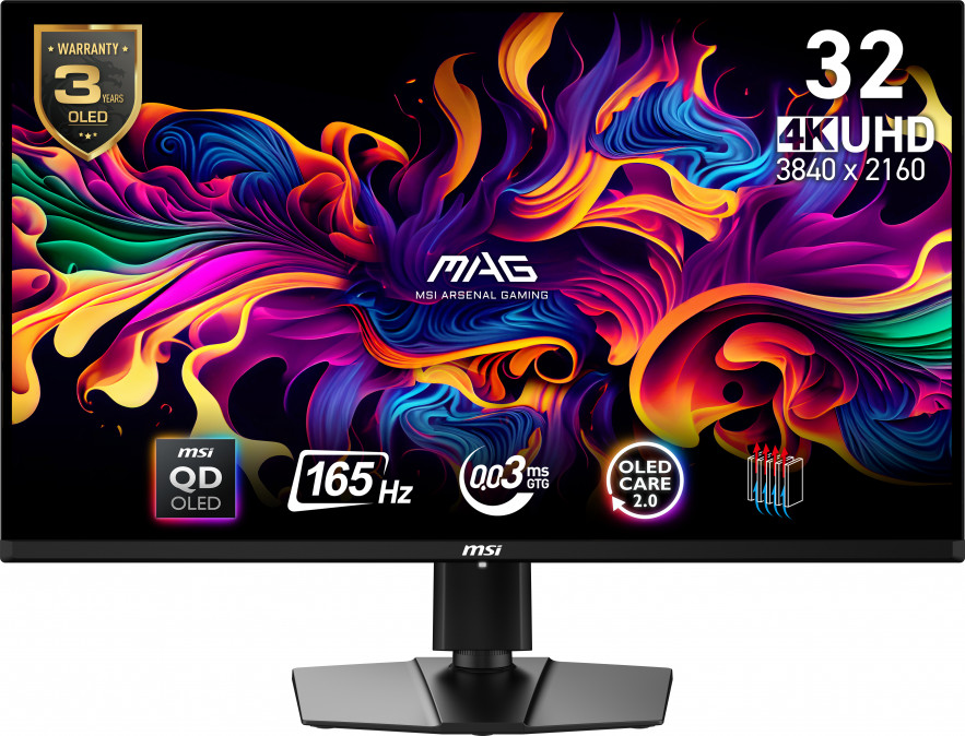 MSI Monitor GAMING MAG 321UP QD-OLED 31,5" UHD 3840x2160, 16:9, 165Hz,1500000:1, 0,03ms, 2x HDMI, DP, USB-C, Black PC