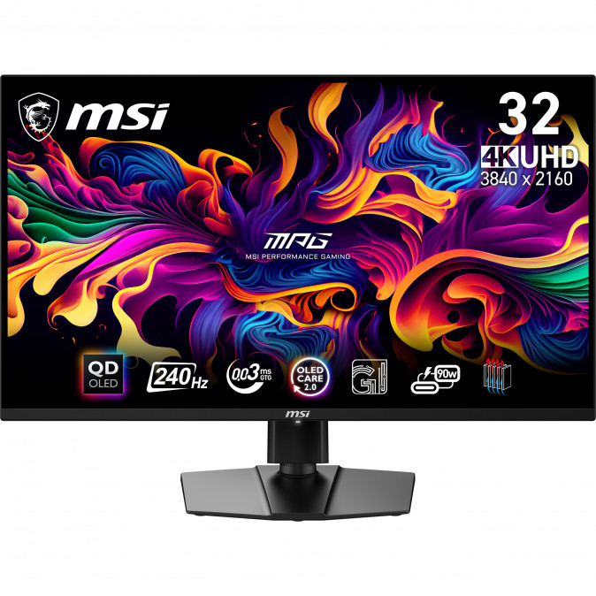 MSI Monitor GAMING MPG 321URX QD-OLED 31,5" UHD 3840x2160, 240Hz, 150000:1 CR, 250cd/m2, 0,03ms, 2x HDMI, DP, USB-C PC