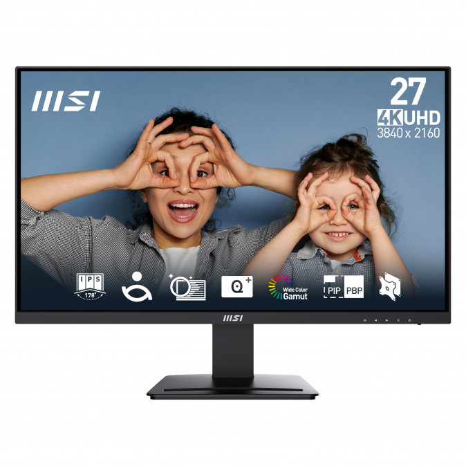 MSI Monitor Business PRO MP273U 27" UHD 3840x2160, IPS, 16:9, 60Hz, 4ms, 300cd/m2, 1000:1, 2x HDMI, DP, Black PC