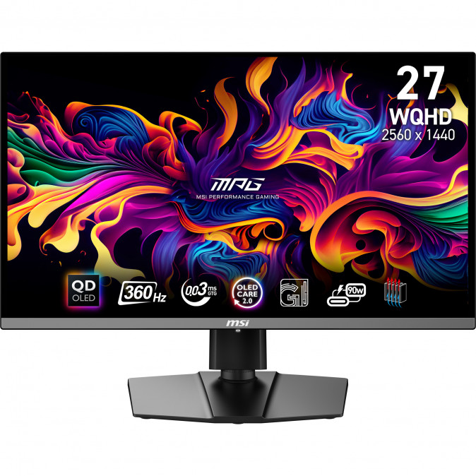 MSI Monitor GAMING MPG 271QRX QD-OLED 26,5" WQHD 2560x1440, 360Hz, 150000:1 CR, 250cd/m2, 0,03ms, 2x HDMI, DP, USB-C PC