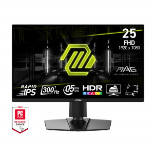 MSI Monitor GAMING MAG 255PXF 24,5" FHD Rapid IPS 1920x1080, 16:9, 300Hz, 1000:1, 0,5ms, 2x HDMI, DP, Pivot, Black PC