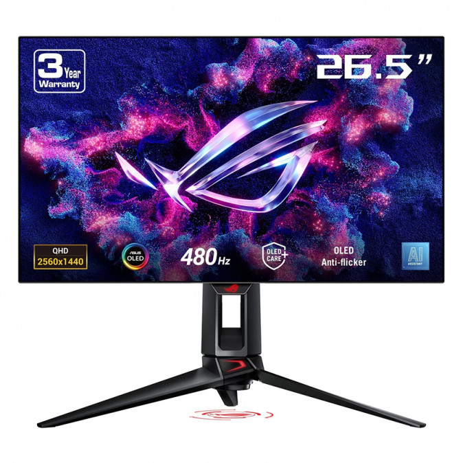 ASUS PG27AQDP ROG SWIFT Monitor 27" OLED 2560x1440, HDMI/Displayport/USB, 480Hz, HDR400, G-Sync PC