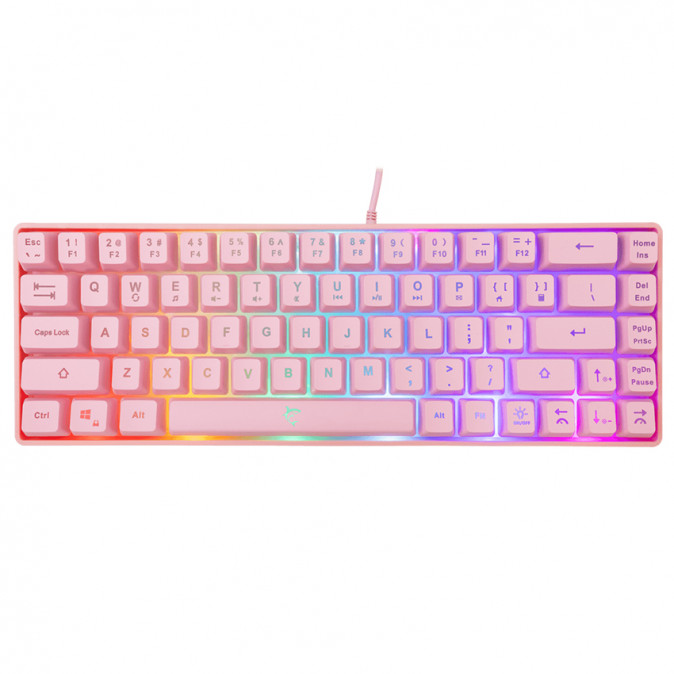 WHITE SHARK RONIN-P WS GK-2201P-US gamer billentyűzet, 68 gomb pink (angol) PC