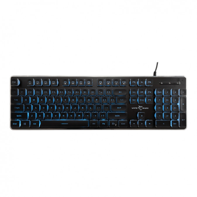 WHITE SHARK TACHI-B/US WS GK-003141B-US gamer billentyűzet, 104 gomb fekete (angol) PC