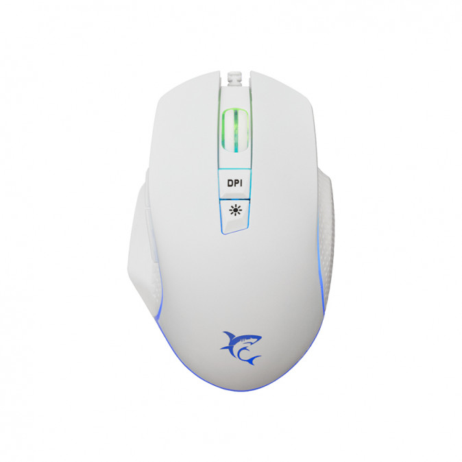 WHITE SHARK WS GM-5009W GARETH-W gamer egér, vezetékes, fehér, 6400 Dpi, 7D, RG PC