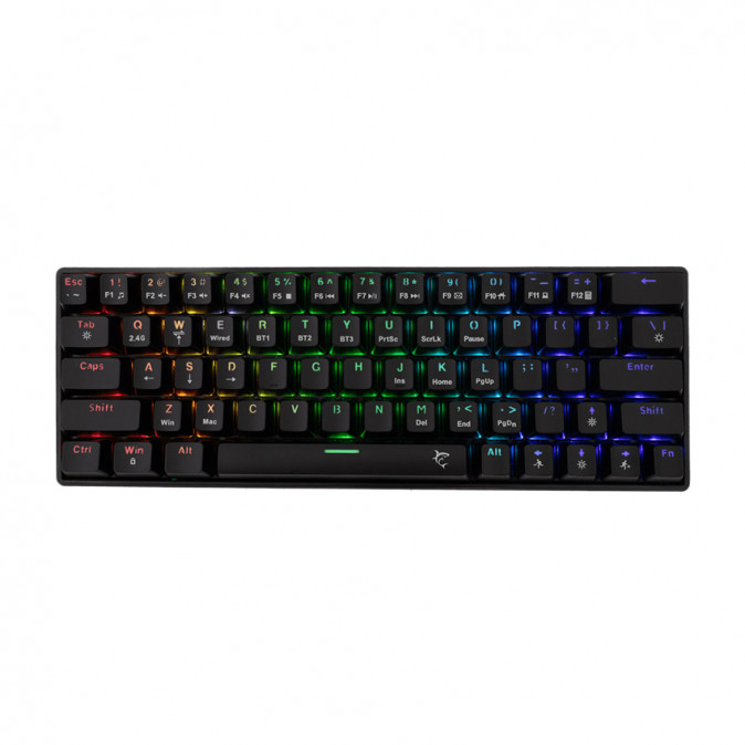 WHITE SHARK W029932 Premium KAIKEN-B/R-US vezeték nélküli mech. gamer billentyűzet, 63 piros kapcs. fekete (angol) PC