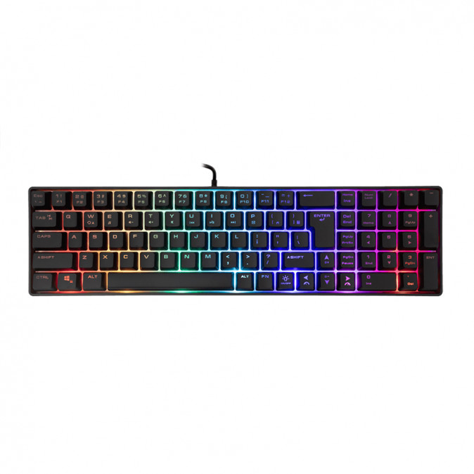WHITE SHARK WS GK-001114B GLADIUS membrán billenytyűzet (angol), 104 gomb, rainbow, On-Off W029861 PC