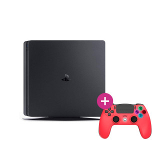 PlayStation 4 (PS4) Slim 500GB (használt) + Freaks and Geeks - Wireless Controller - Red (140142) PS4