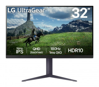 LG Gaming 180Hz monitor 31,5" 32GS85Q-B, 2560x1440, 16:9, 350cd/m2, 1ms, HDMIx2/DisplayPort/USBx3 PC