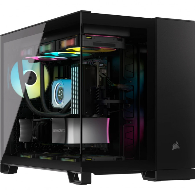 CORSAIR Ház iCUE LINK 2500X RGB, 2x RX120 RGB Ventilátor, Tápegység nélkül, Edzett Üveg, fekete PC