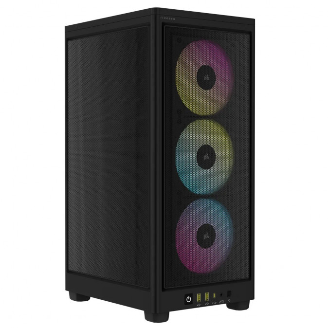 CORSAIR Ház 2000D RGB AIRFLOW Mini-ITX, 3xAF120 RGB SLIM Ventillátorral, SFX Tápegység nélkül, Edzett Üveg, fekete PC