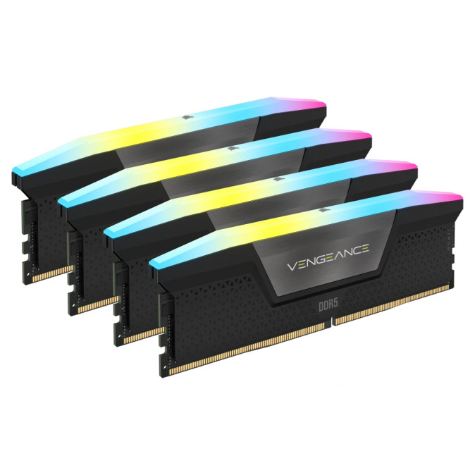 CORSAIR Memória VENGEANCE RGB DDR5 96GB 6400MHz CL32 INTEL (Kit of 4), fekete PC