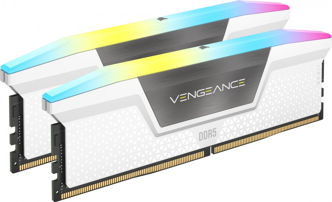 CORSAIR Memória VENGEANCE RGB DDR5 64GB 6000MHz CL30 INTEL, AMD (Kit of 2), fehér PC