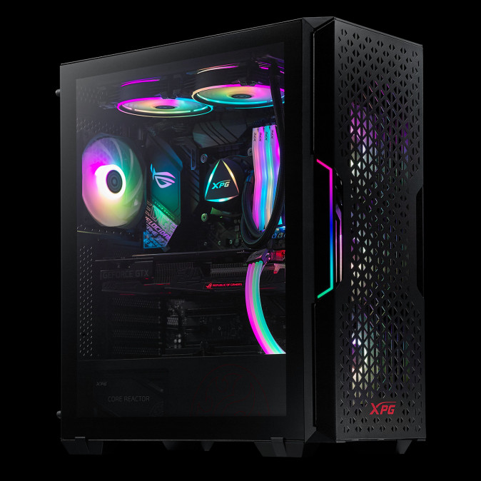 ADATA XPG Ház Midi ATX Starker AIR, 2x120mm ventilátor, Tápegység nélkül, üvegfalú, fekete PC