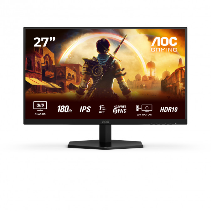 AOC Gaming 180Hz IPS monitor 27" Q27G42XE, 25600x1440, 16:9, 300cd/m2, 1ms, HDMIx2/DisplayPort, hangszóró, HDR10 PC