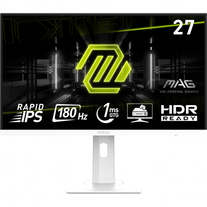 MSI Monitor GAMING MAG 274PFW Rapid IPS 27" FHD 1920x1080, 1000:1 CR, 300cd/m2, 1ms, 180Hz, DP, 2x HDMI, White PC