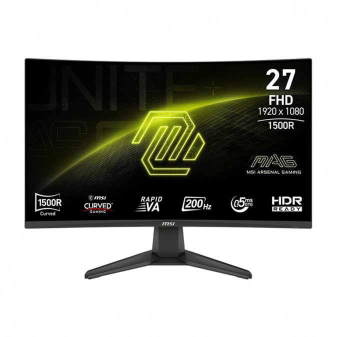 MSI Monitor GAMING MAG 276CF E20 27" Rapid VA FHD 1920x1080 16:9, 4000:1, 280Hz 2x HDMI, DP, Black PC