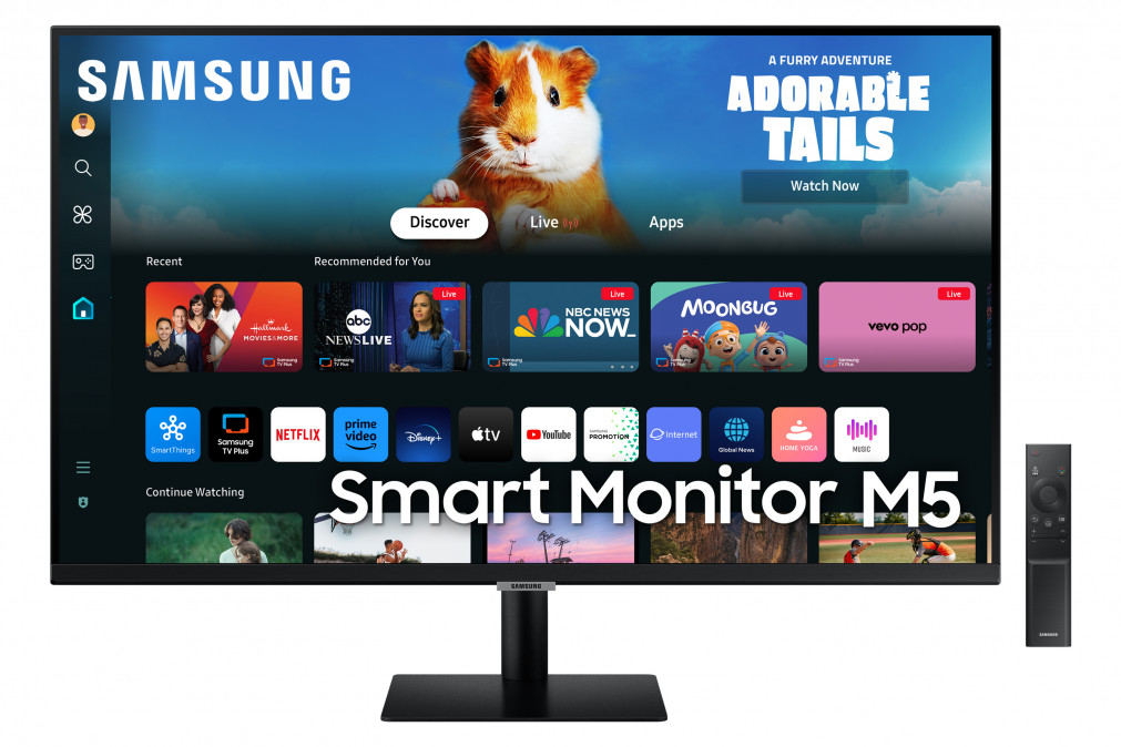 SAMSUNG SMART VA monitor 27" M5, 1920x1080, 16:9, 250cd/m2, 4ms, 2xHDMI/2xUSB/WiFi/Bluetooth, hangszóró PC