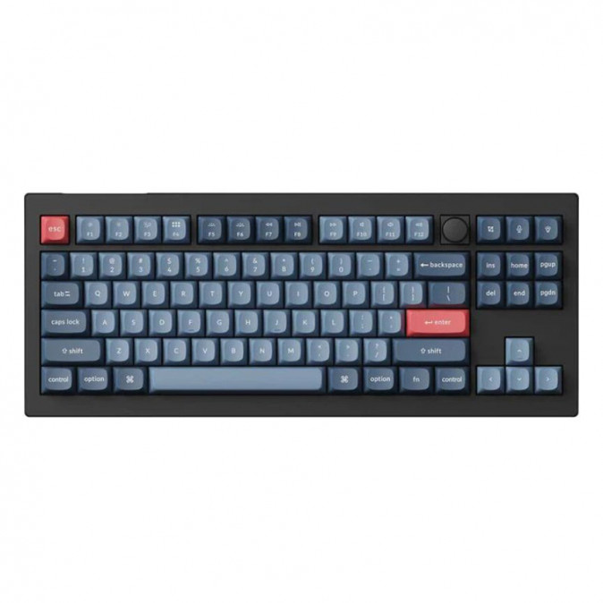 Keychron V3 Max Bluetooth / vezeték nélküli / USB magyar Gateron Jupiter Red mechanikus billentyűzet fekete-kék PC