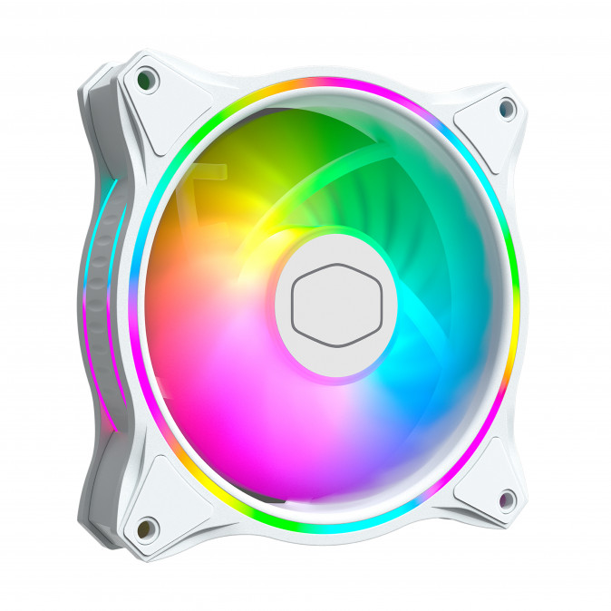 COOLER MASTER Rendszerhűtő Ventilátor MASTERFAN MF120 HALO 3IN1 WHITE EDITION, Gen2 RGB, 3db/csomag PC