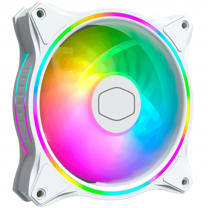 COOLER MASTER Rendszerhűtő Ventilátor MASTERFAN MF120 HALO WHITE EDITION, Gen2 RGB PC