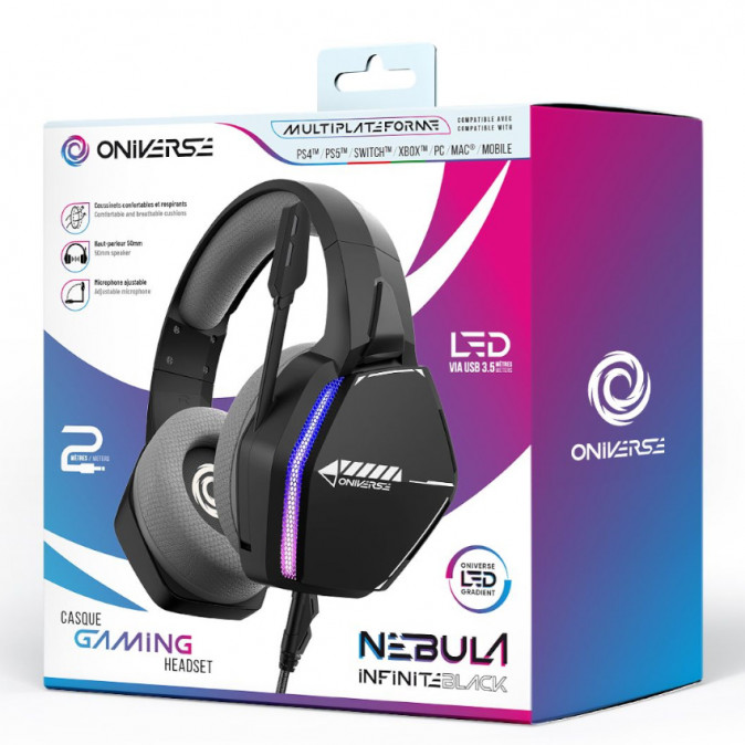 ONIVERSE - Gaming Fejhallgató Nebula - Fekete PC