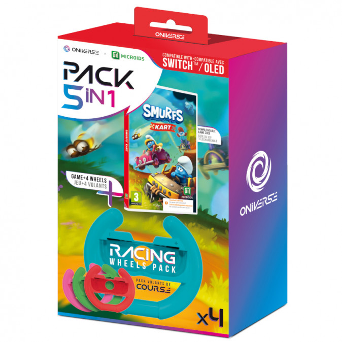 ONIVERSE - Switch Smurfs Kart (CIB) + 4 kormánykerék Nintendo Switch