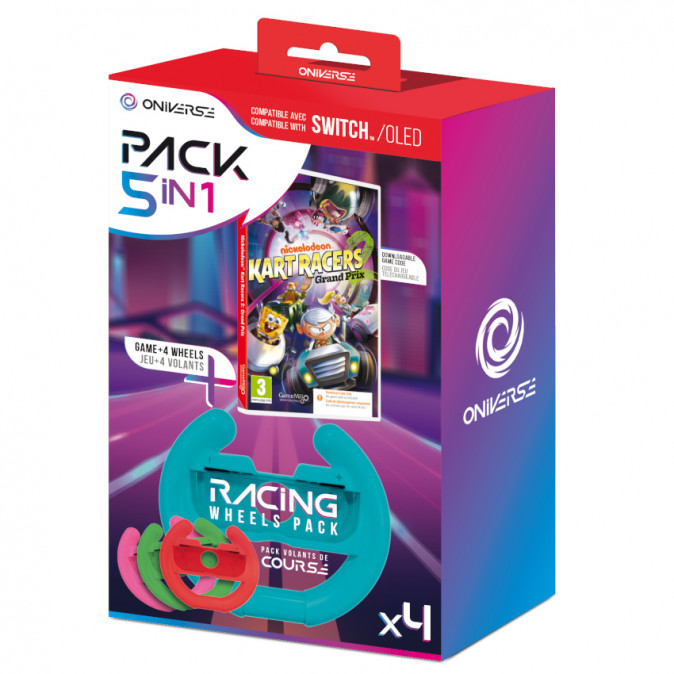ONIVERSE - Nickelodeon Kart Racers 2: Grand Prix (CIB) + 4 kormánykerék Nintendo Switch