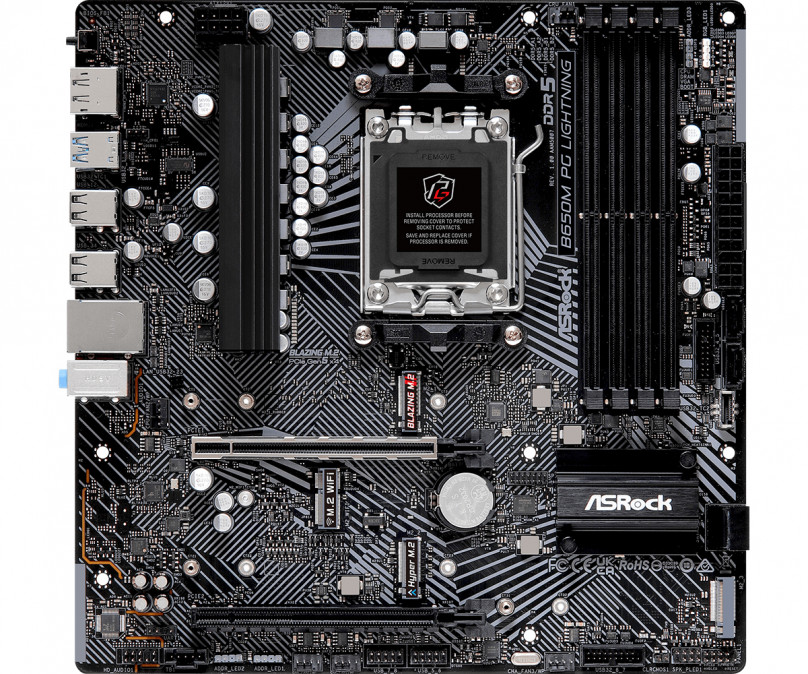 ASROCK Alaplap AM5 B650M PG LIGHTNING AMD B650, mATX PC