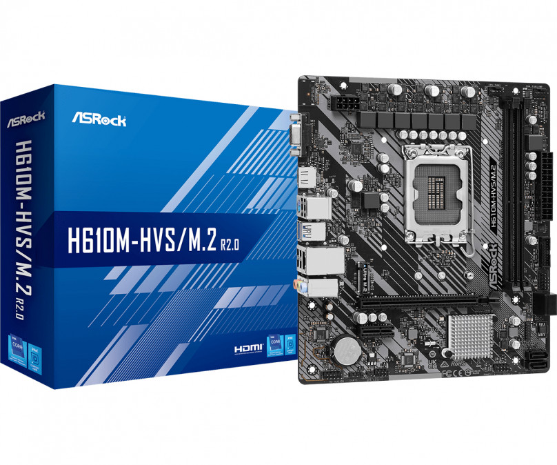 ASROCK Alaplap S1700 H610M-HVS/M.2 R2.0 INTEL H610, mATX PC
