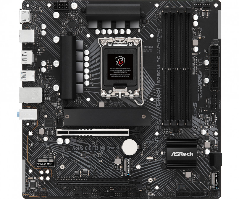 ASROCK Alaplap S1700 B760M PG LIGHTNING INTEL B760, mATX PC