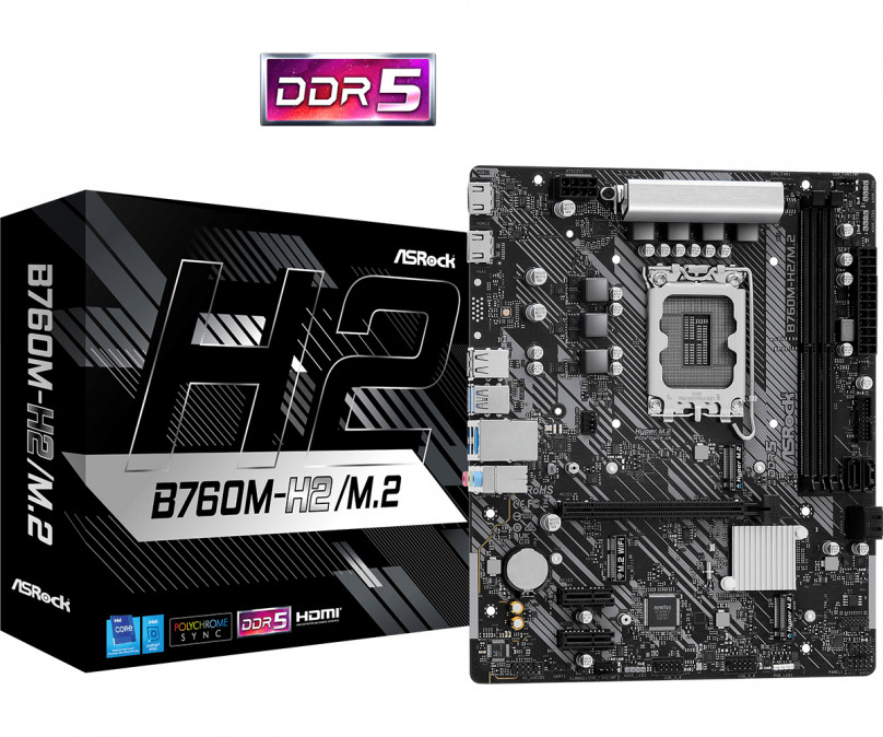 ASROCK Alaplap S1700 B760M-H2/M.2 INTEL B760, mATX PC