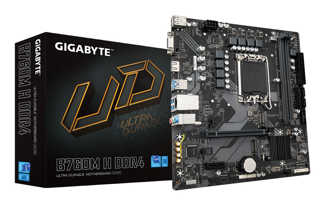 GIGABYTE Alaplap S1700 B760M H DDR4 INTEL B760, mATX PC