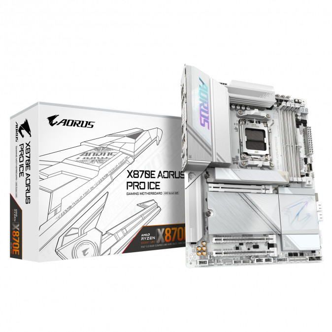 GIGABYTE Alaplap AM5 X870E AORUS PRO ICE AMD X870, ATX PC